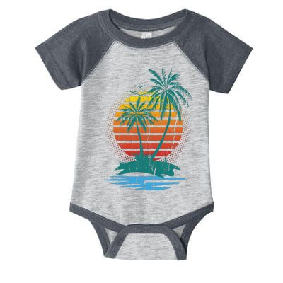 Retro Tropical Island Infant Baby Jersey Bodysuit