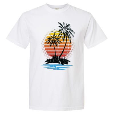 Retro Tropical Island Garment-Dyed Heavyweight T-Shirt