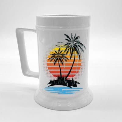 Retro Tropical Island Beer Stein