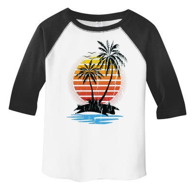 Retro Tropical Island Toddler Fine Jersey T-Shirt