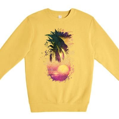 Retro Tropical Pineapple Premium Crewneck Sweatshirt