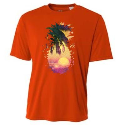 Retro Tropical Pineapple Cooling Performance Crew T-Shirt