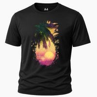 Retro Tropical Pineapple Cooling Performance Crew T-Shirt