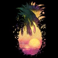 Retro Tropical Pineapple Cooling Performance Crew T-Shirt
