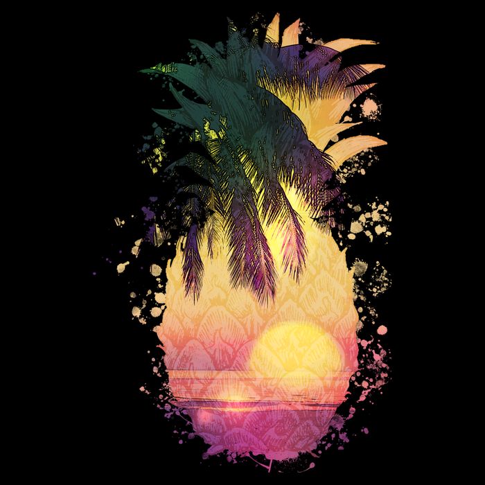 Retro Tropical Pineapple Cooling Performance Crew T-Shirt