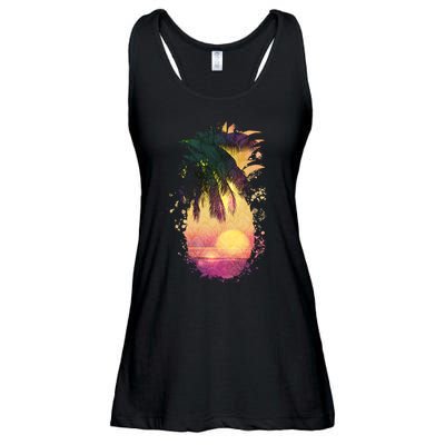 Retro Tropical Pineapple Ladies Essential Flowy Tank