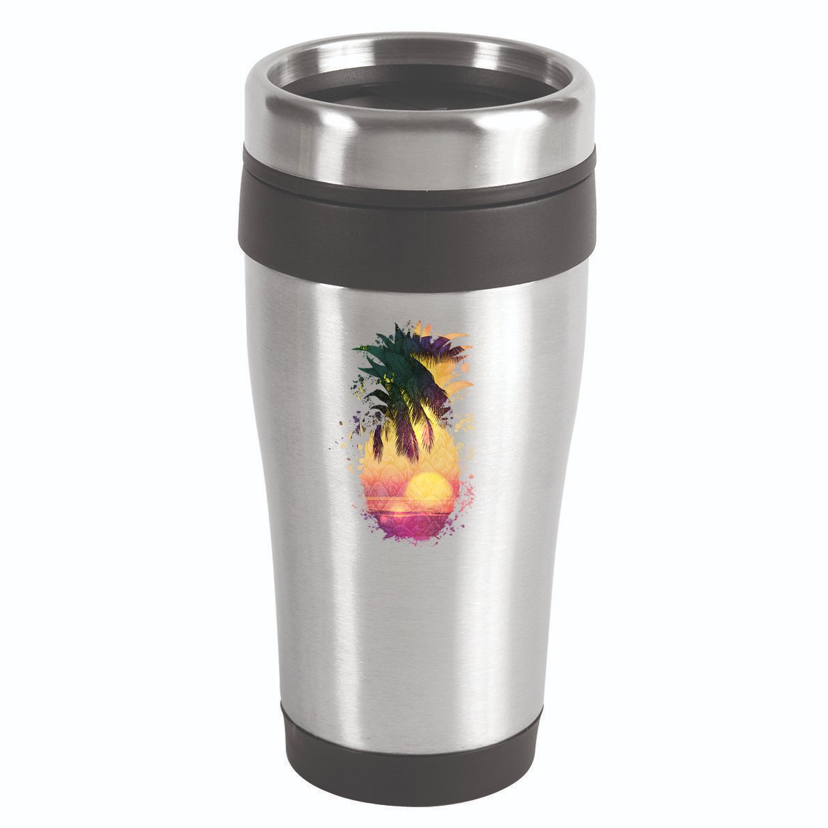 Retro Tropical Pineapple 16oz Travel Tumbler