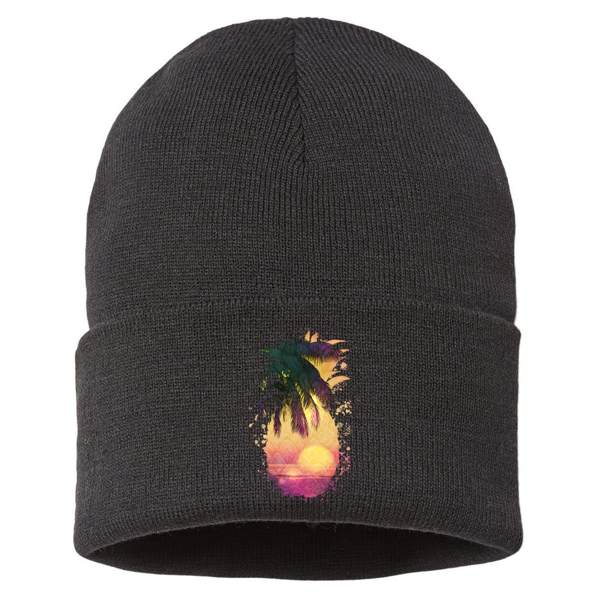 Retro Tropical Pineapple Sustainable Knit Beanie