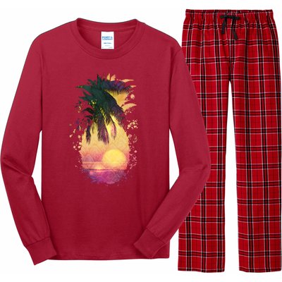 Retro Tropical Pineapple Long Sleeve Pajama Set