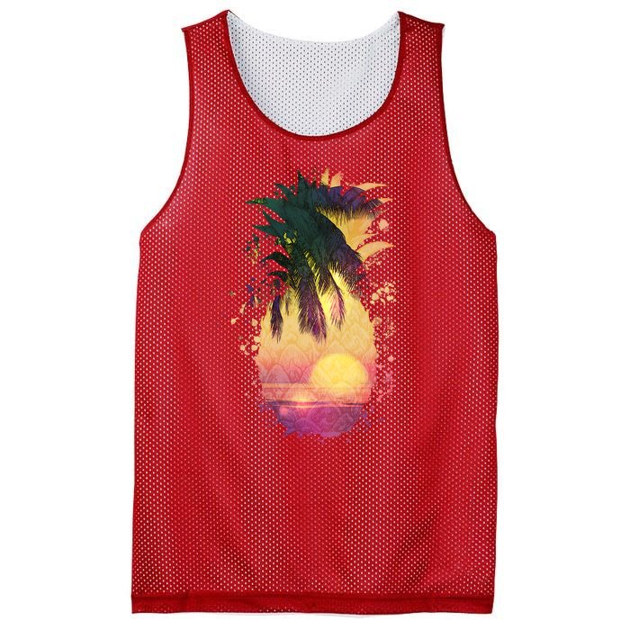 Retro Tropical Pineapple Mesh Reversible Basketball Jersey Tank