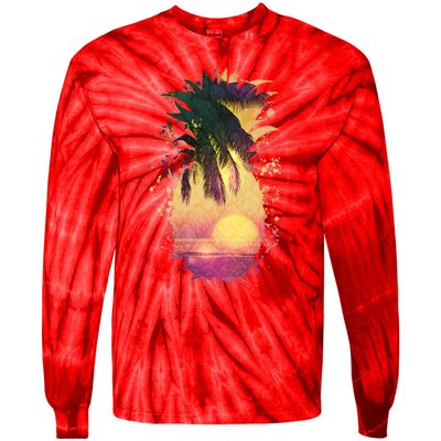 Retro Tropical Pineapple Tie-Dye Long Sleeve Shirt