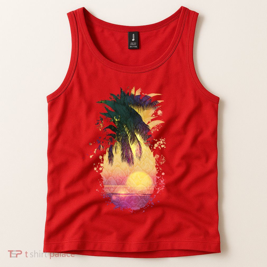 Retro Tropical Pineapple Tank Top