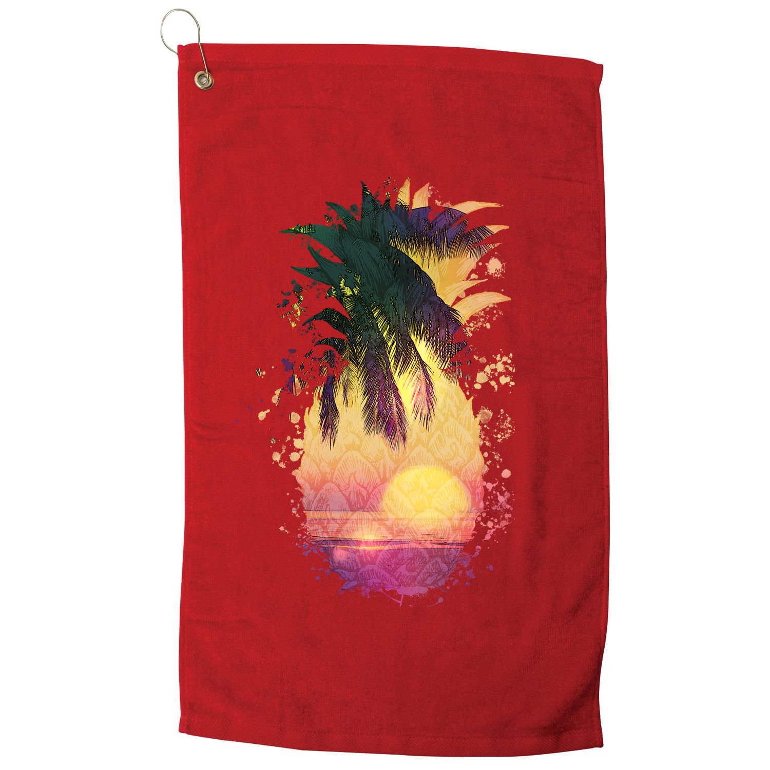 Retro Tropical Pineapple Golf Towel