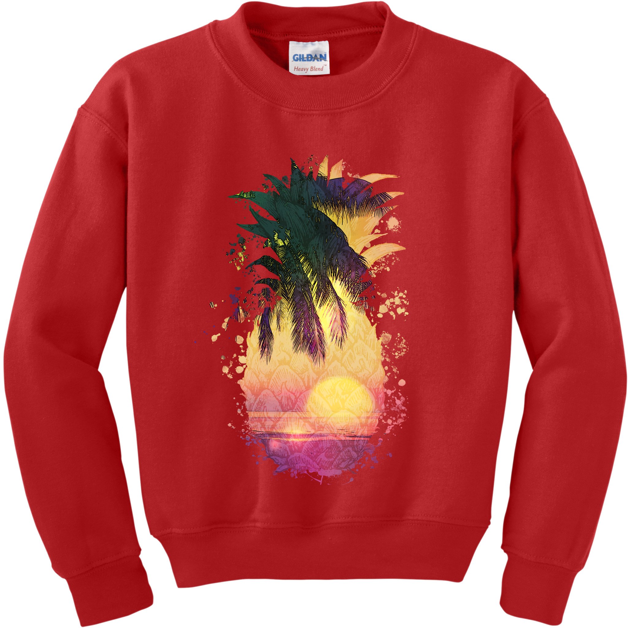 Retro Tropical Pineapple Kids Sweatshirt