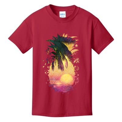 Retro Tropical Pineapple Kids T-Shirt