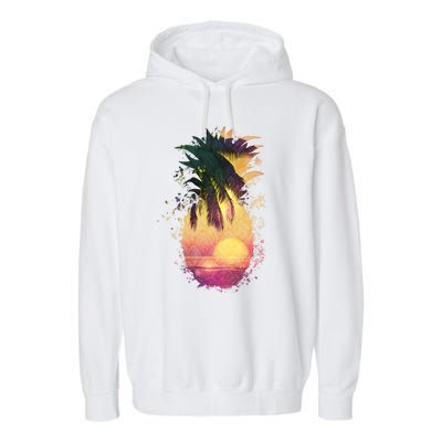 Retro Tropical Pineapple Garment-Dyed Fleece Hoodie