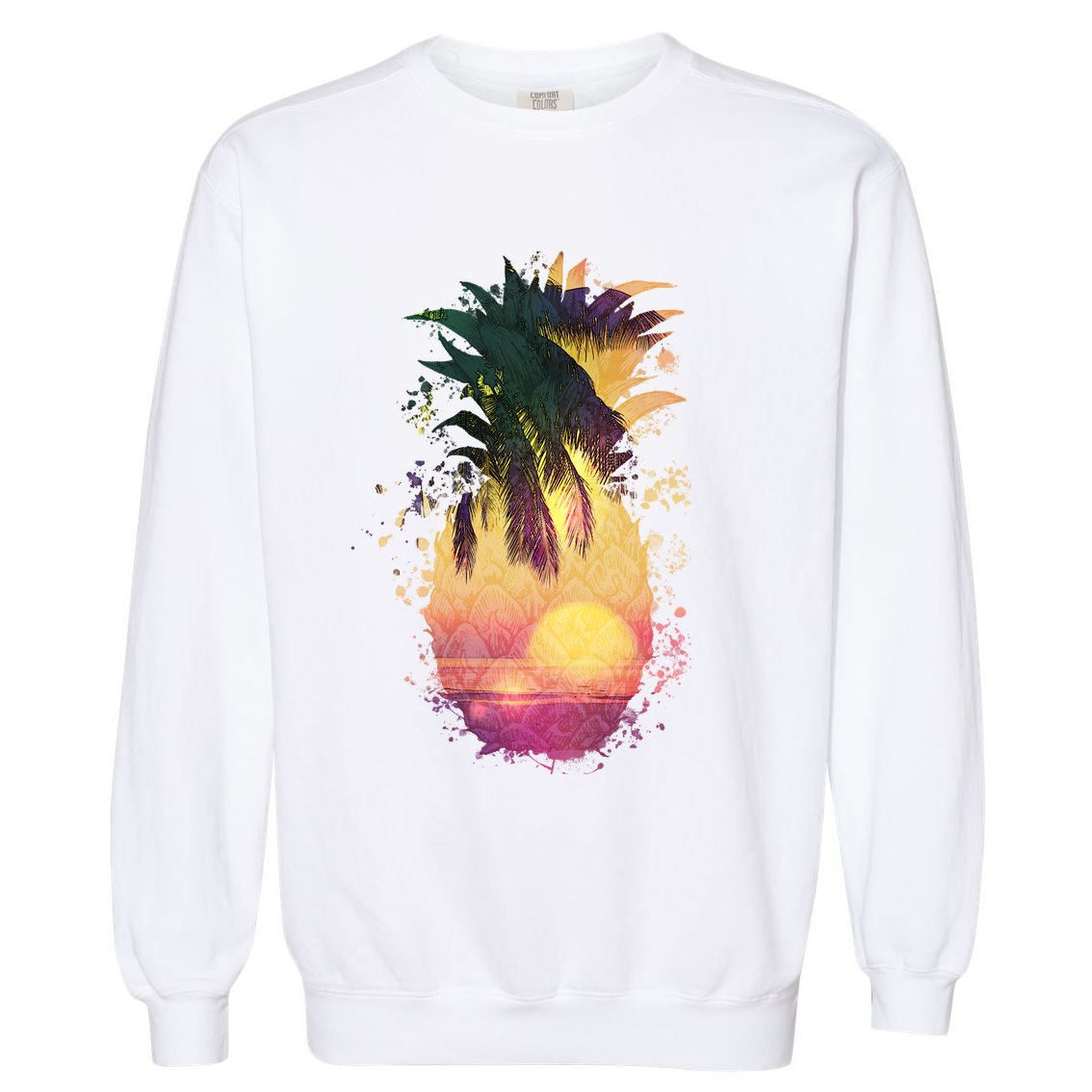 Retro Tropical Pineapple Garment-Dyed Sweatshirt