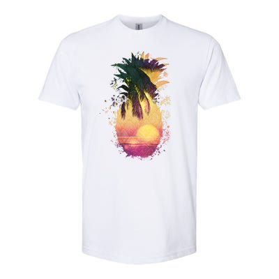 Retro Tropical Pineapple Softstyle® CVC T-Shirt