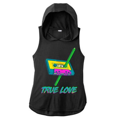 Retro True Love Ladies PosiCharge Tri-Blend Wicking Draft Hoodie Tank