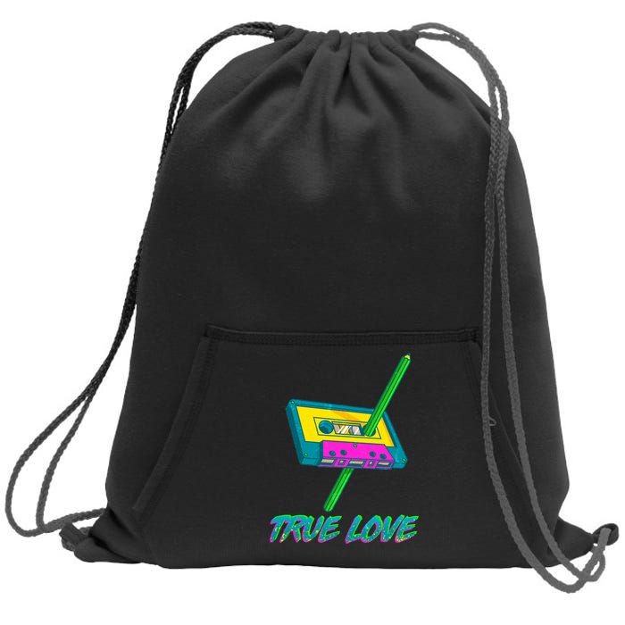 Retro True Love Sweatshirt Cinch Pack Bag