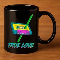 Retro True Love 11oz C Handle Ceramic Mug