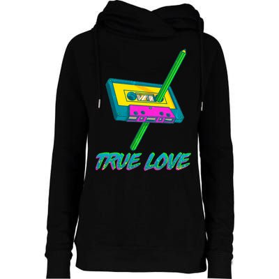 Retro True Love Womens Funnel Neck Pullover Hood