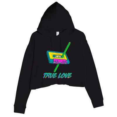 Retro True Love Crop Fleece Hoodie