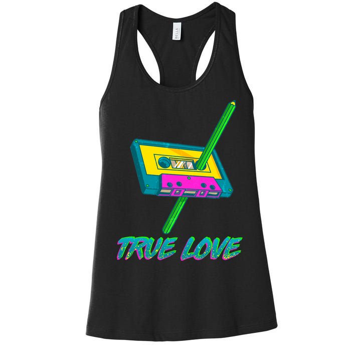 Retro True Love Women's Racerback Tank