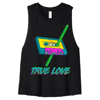 Retro True Love Women's Racerback Cropped Tank