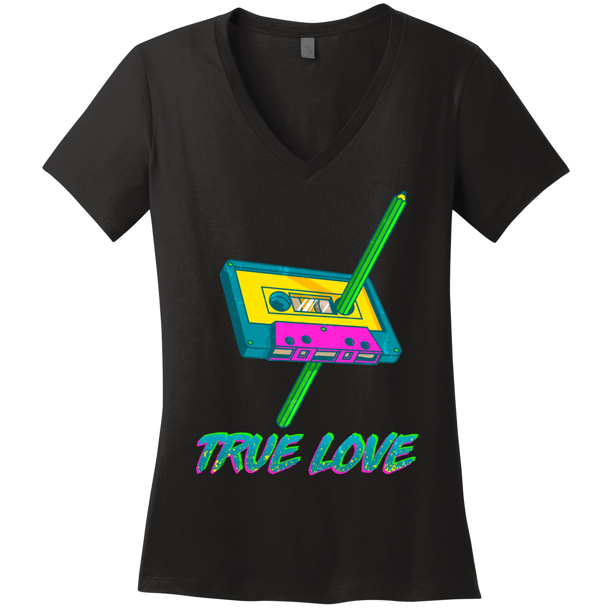 Retro True Love Women's V-Neck T-Shirt