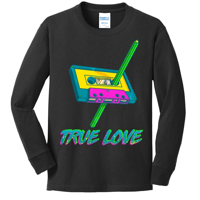 Retro True Love Kids Long Sleeve Shirt