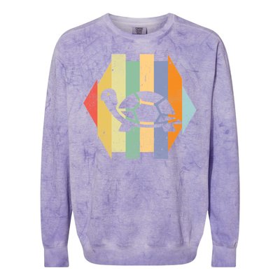 Retro Turtle Silhouette  Colorblast Crewneck Sweatshirt