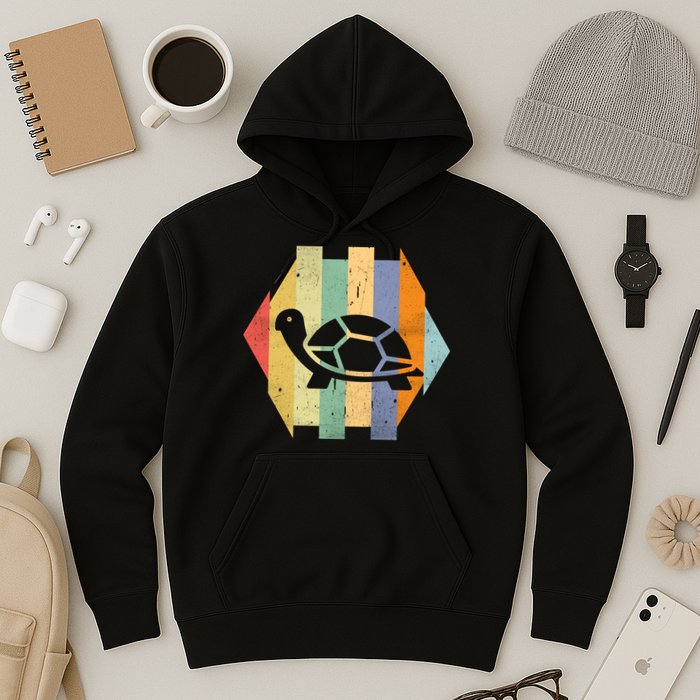 Retro Turtle Silhouette  Hoodie