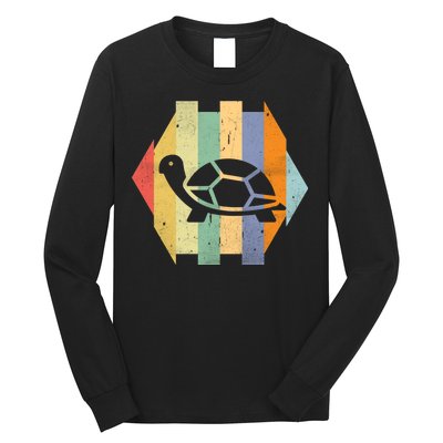 Retro Turtle Silhouette  Long Sleeve Shirt