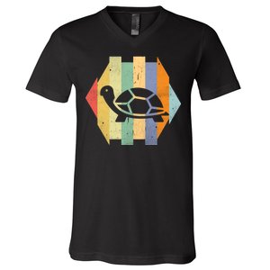 Retro Turtle Silhouette  V-Neck T-Shirt