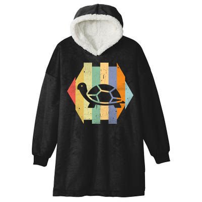 Retro Turtle Silhouette  Hooded Wearable Blanket