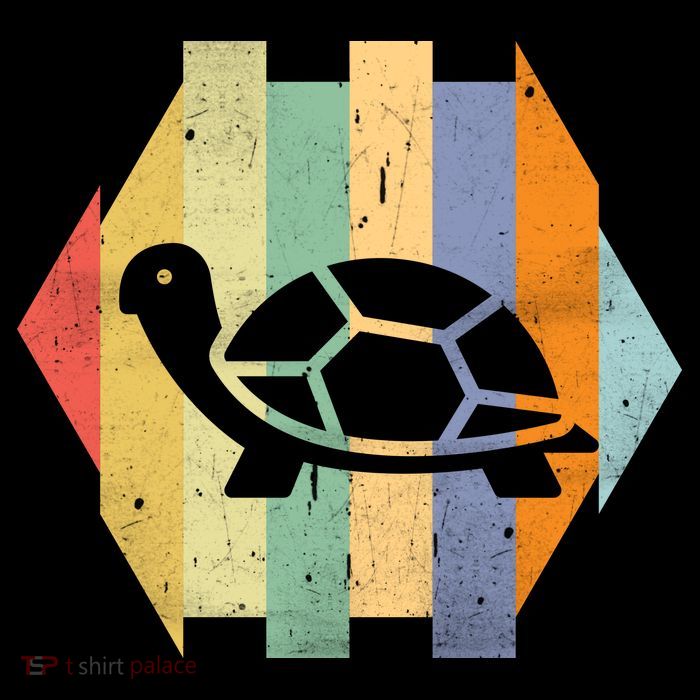 Retro Turtle Silhouette  Button