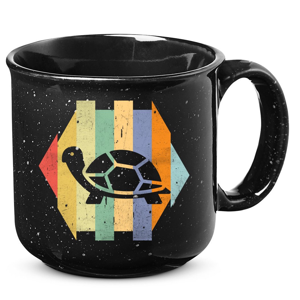 Retro Turtle Silhouette  15oz Campfire Ceramic Mug