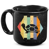 Retro Turtle Silhouette  15oz Campfire Ceramic Mug