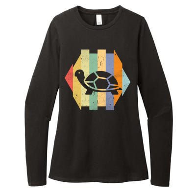 Retro Turtle Silhouette  Womens CVC Long Sleeve Shirt