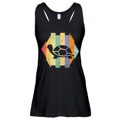 Retro Turtle Silhouette  Ladies Essential Flowy Tank