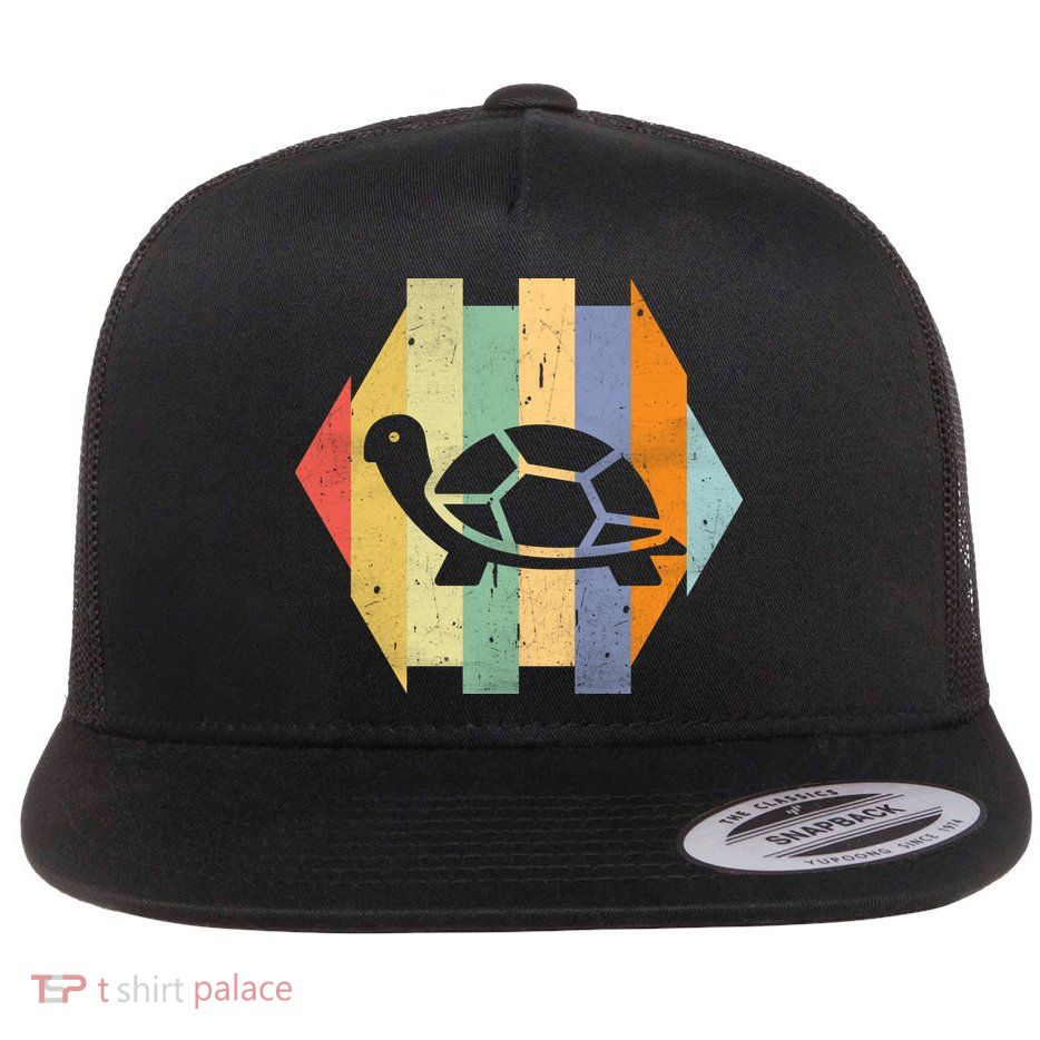 Retro Turtle Silhouette  Flatbill Hat