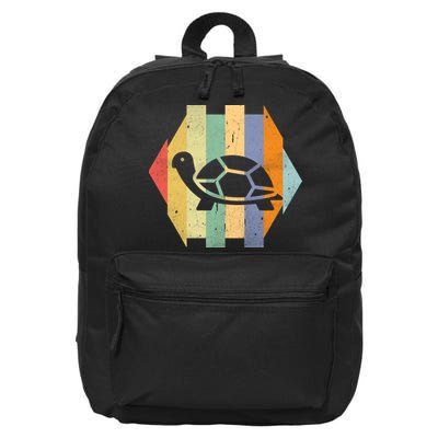 Retro Turtle Silhouette  16 in Basic Backpack