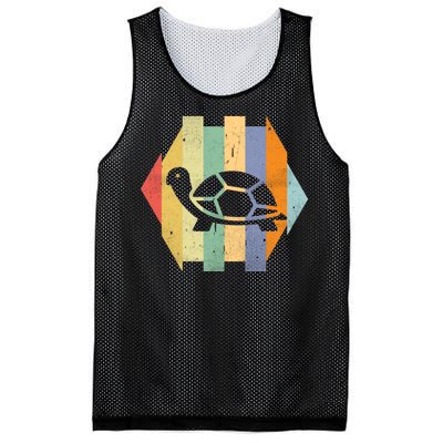 Retro Turtle Silhouette  Mesh Reversible Basketball Jersey Tank