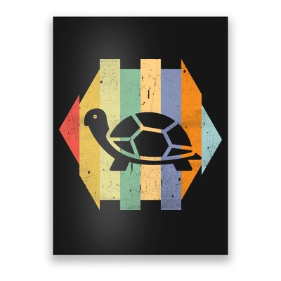 Retro Turtle Silhouette  Poster
