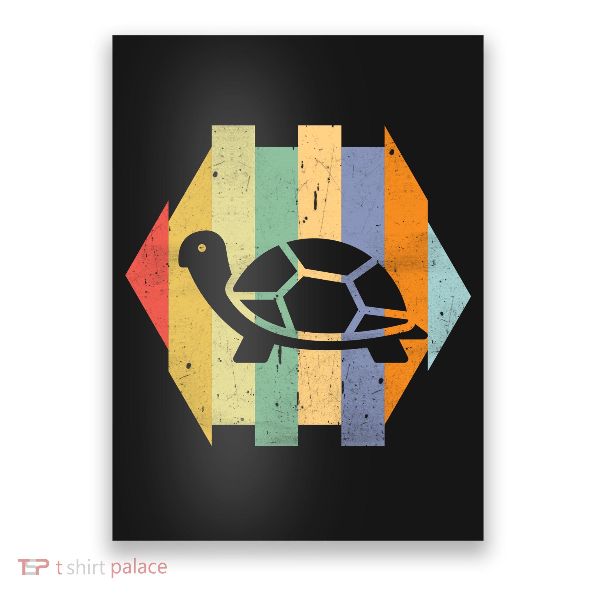 Retro Turtle Silhouette  Poster