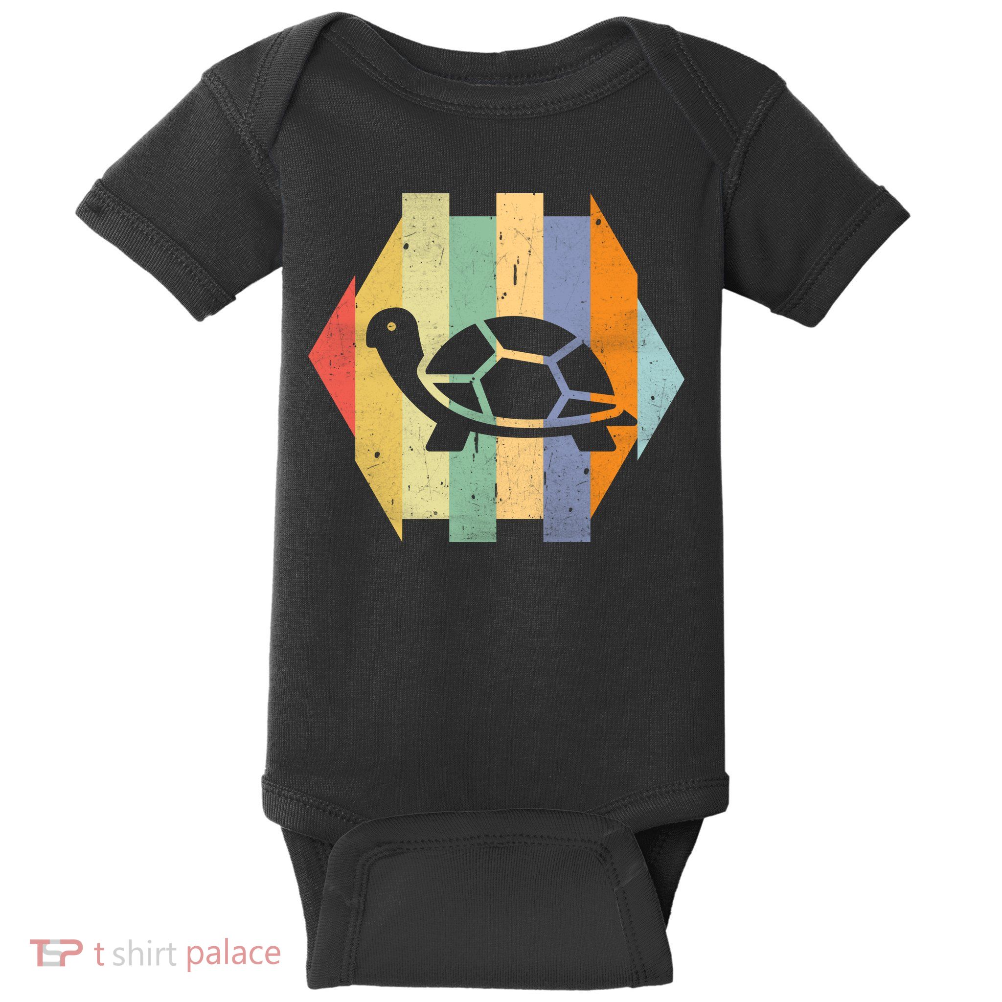 Retro Turtle Silhouette  Baby Bodysuit