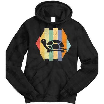 Retro Turtle Silhouette  Tie Dye Hoodie