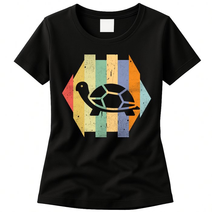 Retro Turtle Silhouette  Womens T-Shirt