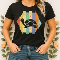 Retro Turtle Silhouette  Womens T-Shirt